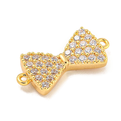 Brass Micro Pave Clear Cubic Zirconia Connector Charms KK-P275-36B-G-1