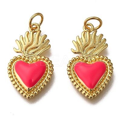 Golden Tone Brass Enamel Pendants X-KK-K750-01G-B-1