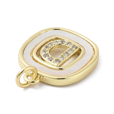 Rack Plating Brass Micro Pave Clear Cubic Zirconia Pendants KK-E102-33G-D-1