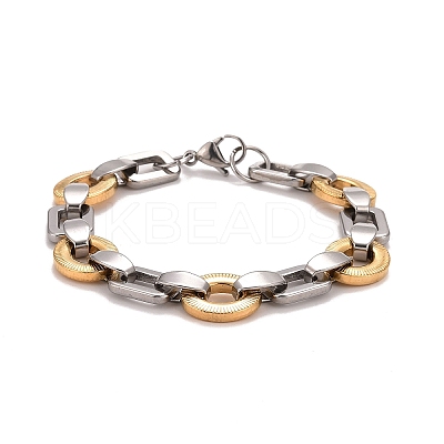 PVD Vacuum Plating 201 Stainless Steel Link Chain Bracelet LS-STAS-E160-05GP-1