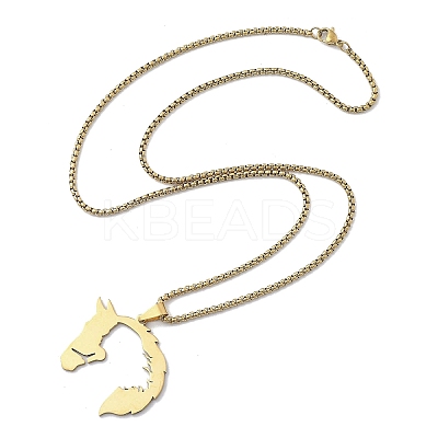 201 Stainless Steel Pendant Necklaces for Women NJEW-U021-07G-1
