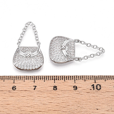 Brass Micro Pave Cubic Zirconia Pendants KK-T070-52P-1