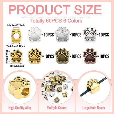 Tibetan Style Alloy European Beads MPDL-TA0001-03-RS-1