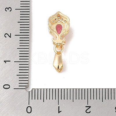 Golden Brass Micro Pave Clear Cubic Zirconia Ice Pick Pinch Bails X-KK-B100-049G-03-1