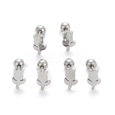 Tarnish Resistant 201 Stainless Steel Barbell Cartilage Earrings X-EJEW-R147-39-1