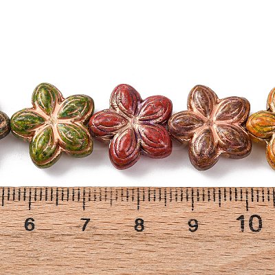 Painted Glass Beads Strands GLAA-B037-12B-12B-1