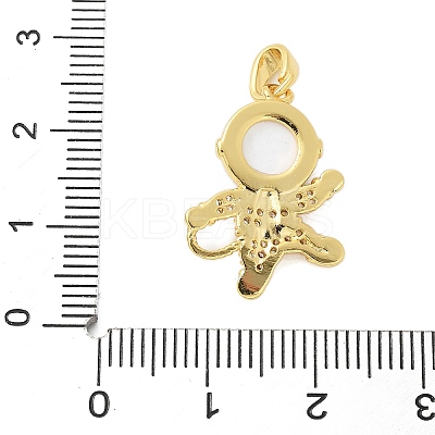 Brass Micro Pave Cubic Zirconia Pendants X-KK-S507-10G-1