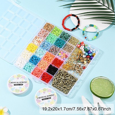 DIY Polymer Clay Stretch Charms Bracelets Making Kits DIY-YW0011-63-1