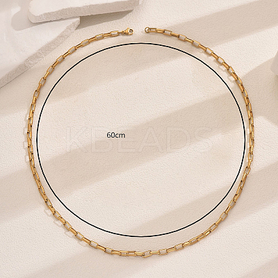 Stylish 201 Stainless Steel Hip-hop Cable Chain Necklaces for Women's Party VE9006-1-1