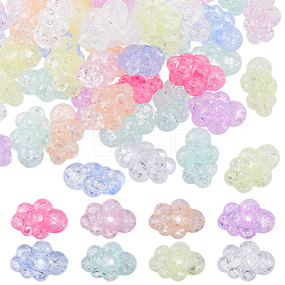 60Pcs Crackle Transparent Acrylic Beads OACR-DC0001-54-1