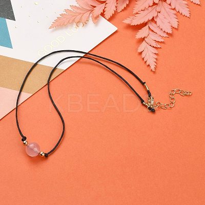 Natural Rose Quartz Beaded Necklaces NJEW-JN03099-03-1
