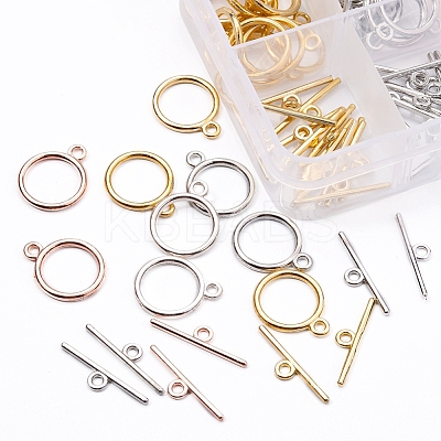 60Sets 4 Colors Alloy Toggle Clasps FIND-YW0001-37-1