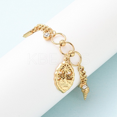 Summer 304 Stainless Steel Charm Bracelets BJEW-C135-03G-1