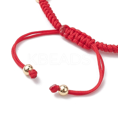 Fortune Cat Handmade Porcelain & Natural Carnelian & Acrylic Braided Bead Bracelets BJEW-JB10504-1