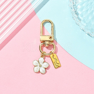 Alloy Enamel Flower Pendant Decorations HJEW-YW00002-1