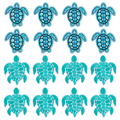 16Pcs 2 Style Polyester Computerized Embroidery Iron on/Sew on Patches PATC-DC0001-01-1
