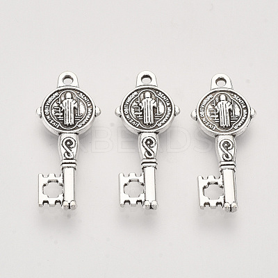 Tibetan Style Alloy Pendants TIBEP-T009-18AS-RS-1