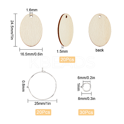 DIY Oval Wine Glass Charm Tags Making Kit DIY-SC0018-60-1