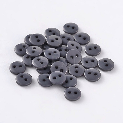 2-Hole Flat Round Resin Sewing Buttons for Costume Design BUTT-E119-28L-01-1