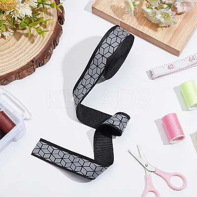 10M Flat Reflective Polyester Grosgrain Ribbon OCOR-BC0006-19B-1