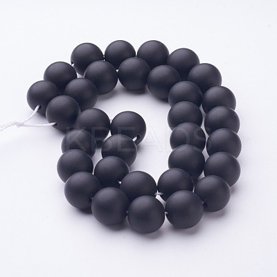 Natural Black Agate Beads Strands G-D543-12mm-1