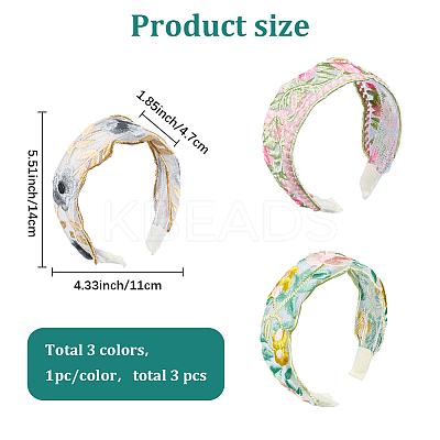 3Pcs 3 Colors Polyester Hair Bands MRMJ-CY0001-02-1