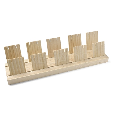2-Slot Wooden Earring Display Card Stands EDIS-R027-01B-02-1
