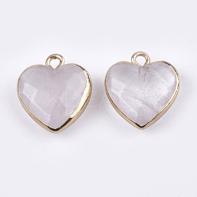 Electroplate Natural Quartz Crystal Pendants G-T112-03I-1