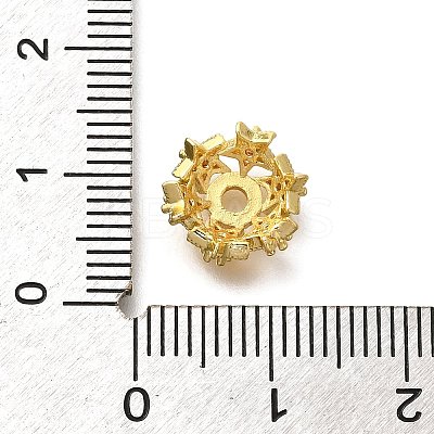 Rack Plating Brass Micro Pave Clear Cubic Zirconia Bead Caps KK-H508-25A-G-1
