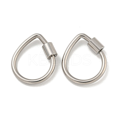 Non-Tarnish 304 Stainless Steel Screw Carabiner Lock Charms LS-STAS-C092-01B-P-1