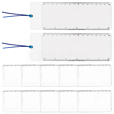 AHADEMAKER 10Pcs PVC Plasic Portable Credit Card Size Magnifying Lenses AJEW-GA0005-06-1