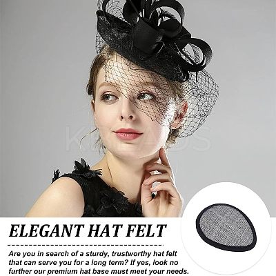 3Pcs 3 Colors Linen Teardrop Fascinator Hat Base for Millinery AJEW-CA0002-77-1
