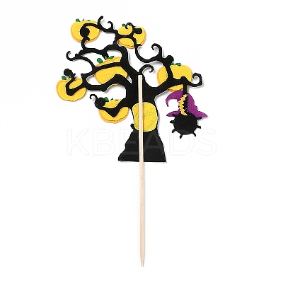 Felt Cloth & Paper Halloween Tree Cake Insert Card Decoration DIY-H108-42-1