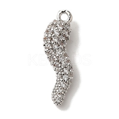 Rack Plating Brass Micro Pave Cubic Zirconia Pendant X-KK-A229-03B-P-1