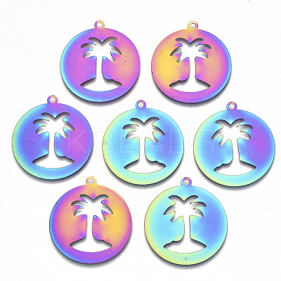 Ion Plating(IP) 201 Stainless Steel Pendants STAS-R114-010-1