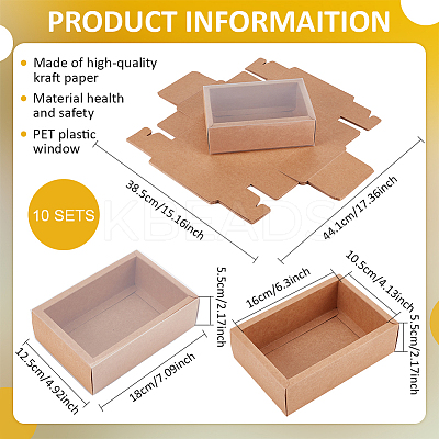 Rectangle Kraft Paper Drawer Boxes CON-WH0089-119B-1
