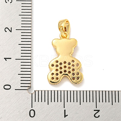 Brass Micro Pave Clear Cubic Zirconia Pendants KK-P275-18G-1