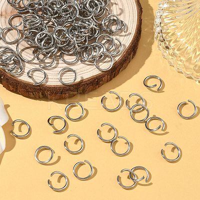 Non-Tarnish 304 Stainless Steel Open Jump Rings X-STAS-E066-08-10mm-1
