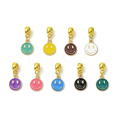Golden Tone Alloy Enamel European Dangle Charms PALLOY-JF03235-1