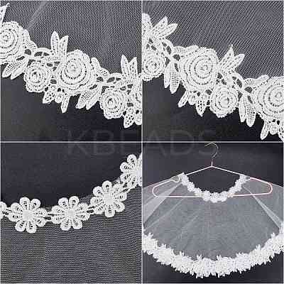 Detachable Polyester Bridal Lace Shawls AJEW-WH0248-17-1