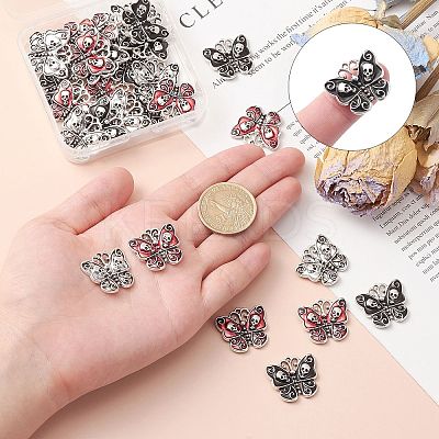 30Pcs 3 Colors Alloy Enamel Pendants ENAM-CJ0004-23-1