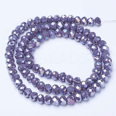 Electroplate Glass Beads Strands EGLA-A034-P3mm-B05-1