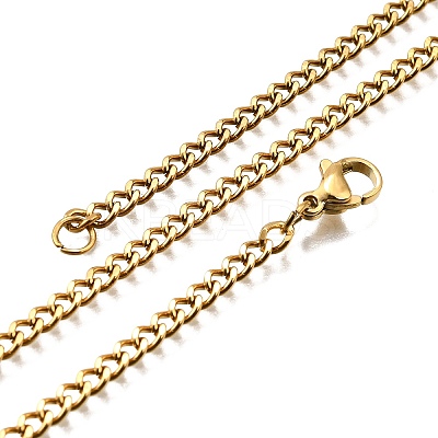 304 Stainless Steel Curb Chain Necklaces X-NJEW-H492-01G-1