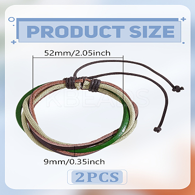 1Pc PU Leather Multi-strand Braided Bracelets for Women Men BJEW-LP0003-38-1