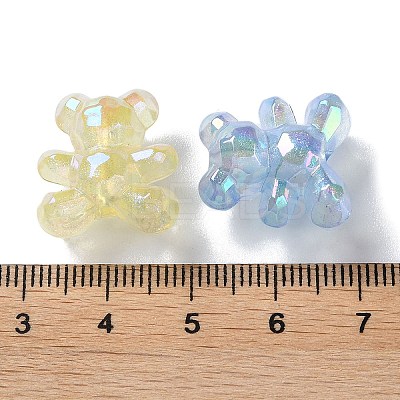 Luminous Rainbow Iridescent Plating Transparent Acrylic Beads PACR-C007-03-1