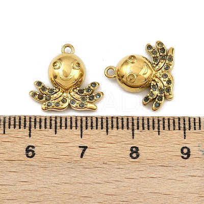 304 Stainless Steel Rhinestone Charms STAS-H242-05G-02-1