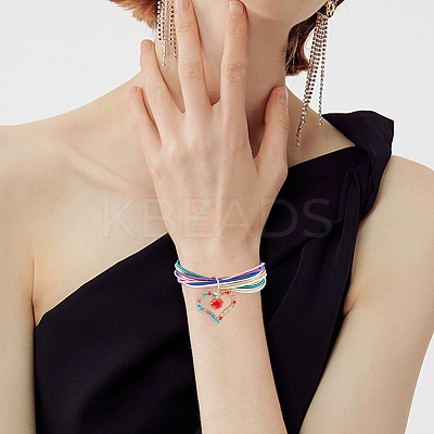 2Pcs Iron Stretch Chains Multi-strand Bracelets Set BJEW-BC0001-26-1