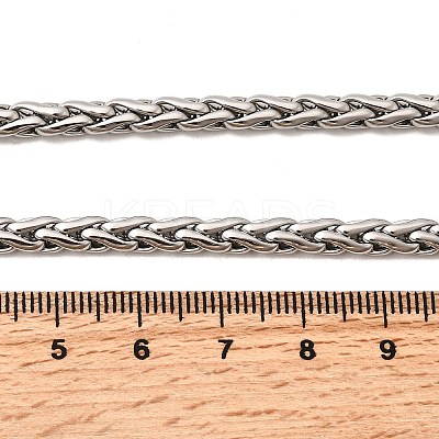4.5MM 304 Stainless Steel Wheat Chain Necklaces for Women NJEW-B134-05A-P-1