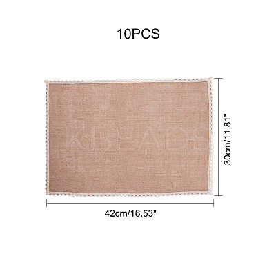 Braided Jute and Lace Non-Slip Insulation Pad AJEW-WH0066-01-1