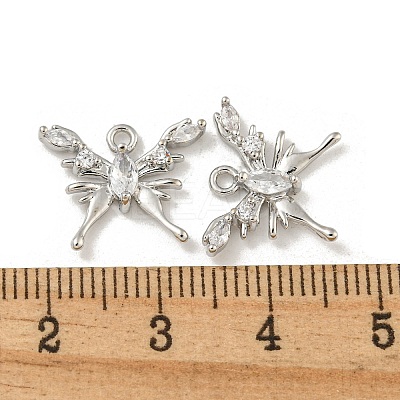 Brass Micro Pave Clear Cubic Zirconia Pendants KK-Z057-02P-1